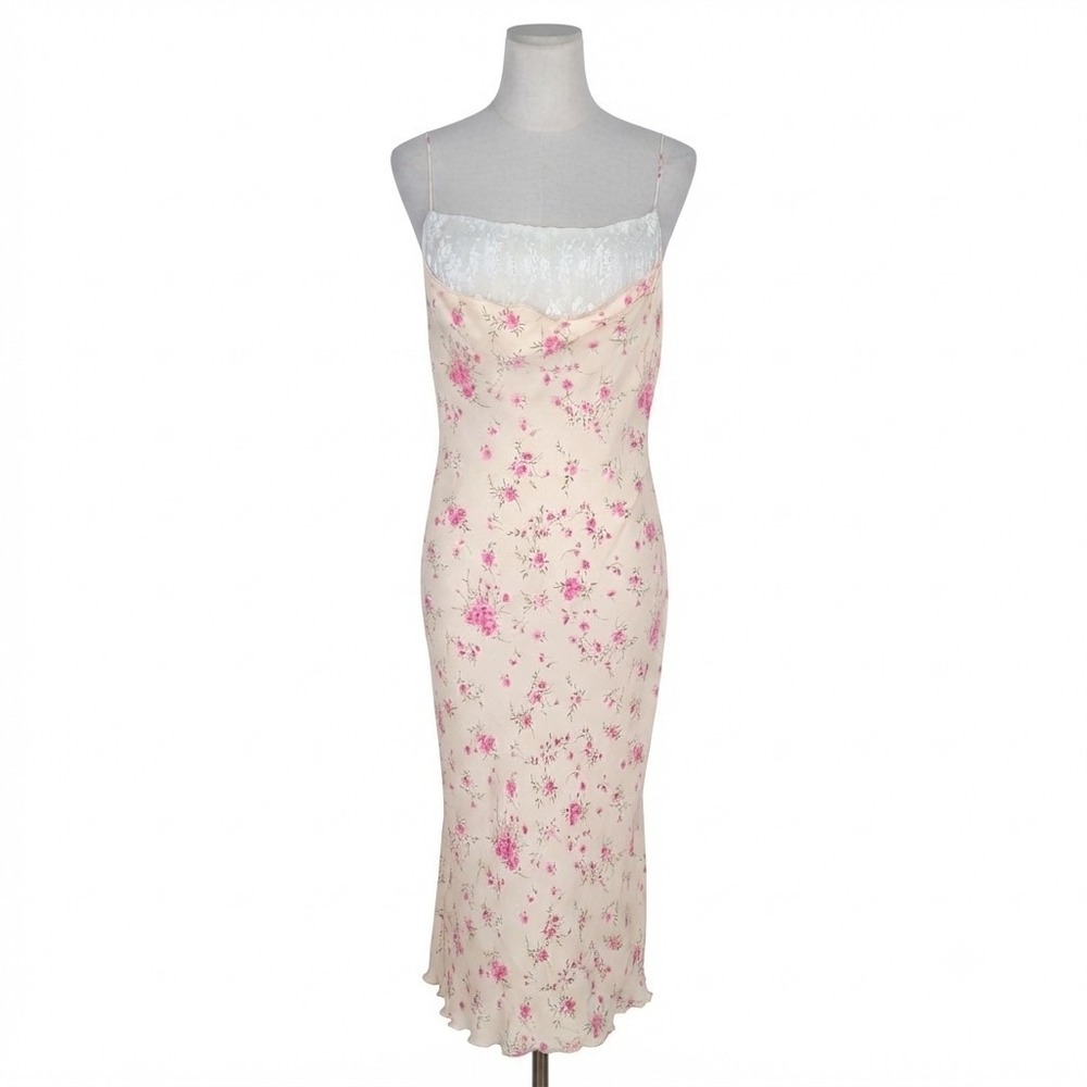 Vtg 90s Y2K Hugo Buscati Floral Slip Dress 6 Victorias Secret Cottagecore Fairy
